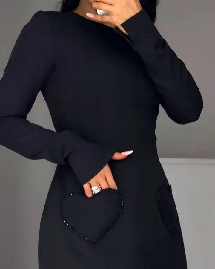 Charlotte – Elegantiška Ilgomis Rankovėmis Mini Suknelė