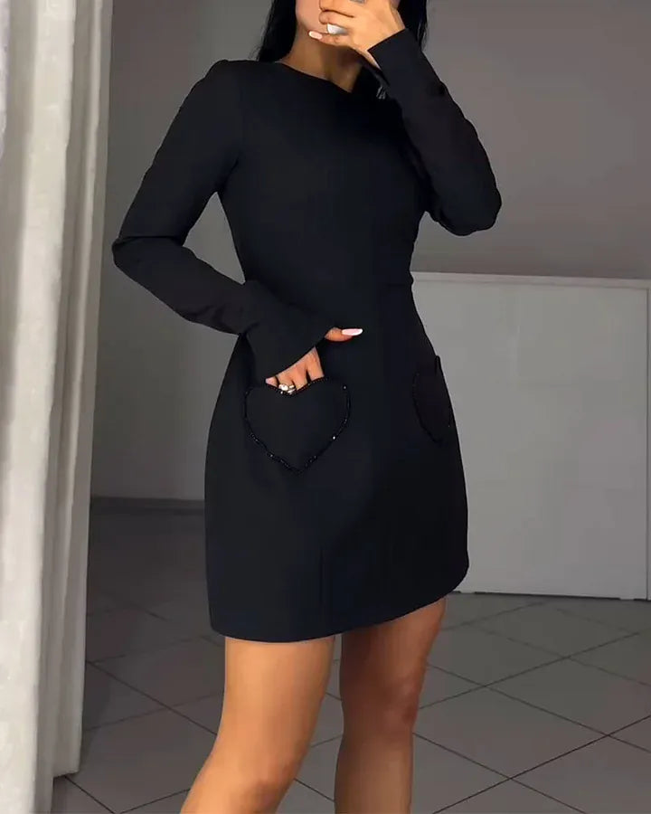Charlotte – Elegantiška Ilgomis Rankovėmis Mini Suknelė