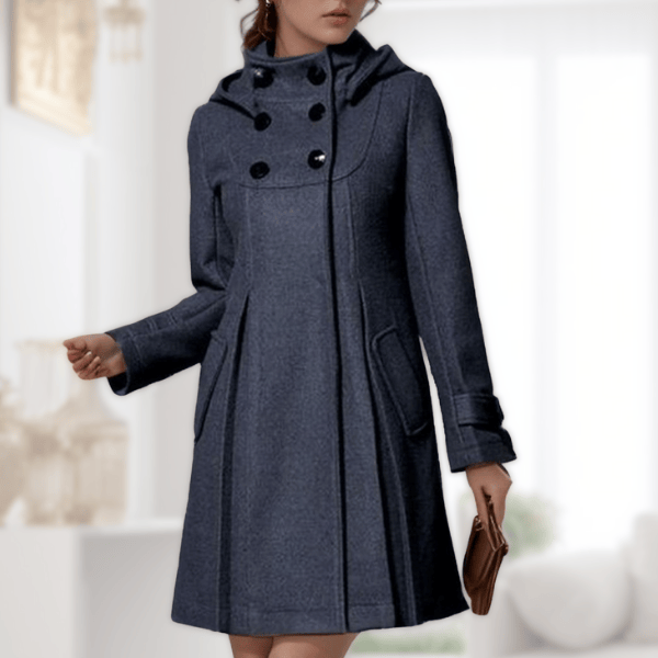 Solvara™ - Elegantiška striukė su dvigubomis kišenėmis ir gobtuvu