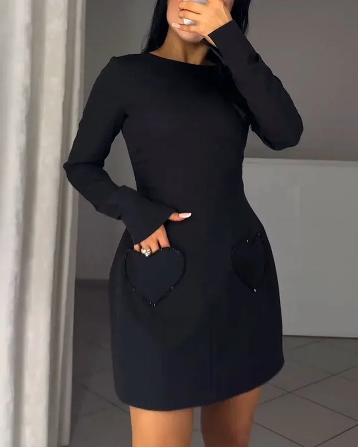Charlotte – Elegantiška Ilgomis Rankovėmis Mini Suknelė