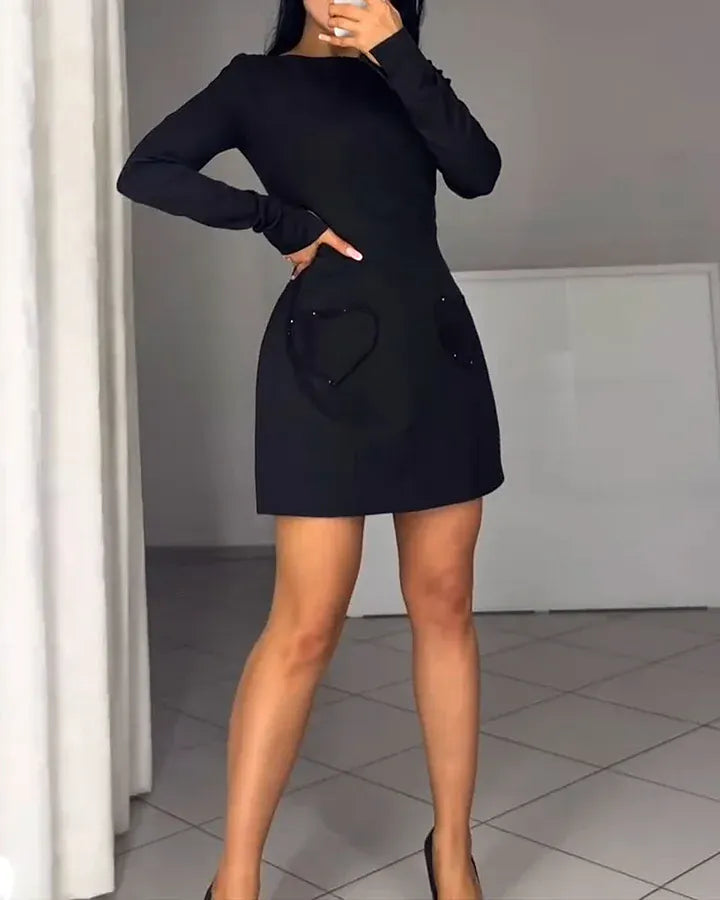 Charlotte – Elegantiška Ilgomis Rankovėmis Mini Suknelė