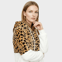 Lea - Fleece džemperis su gobtuvu leopardų raštu