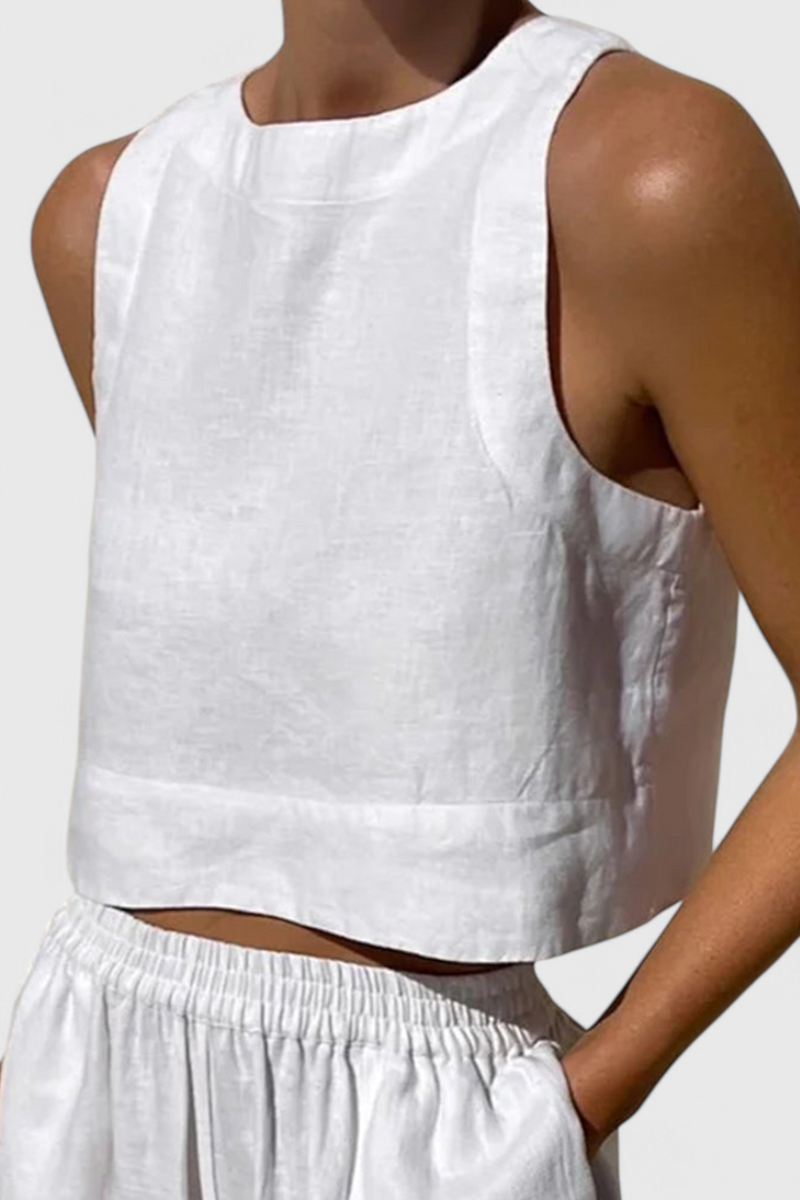 Avelina Minimalizmo Komplektas Iš Lengvos Medvilnės ir Lino