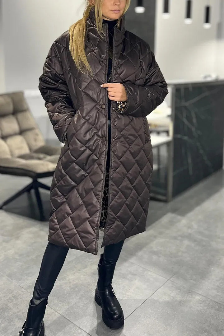 Ofira™ – Apverčiamas paltas su leopardų pamušalu